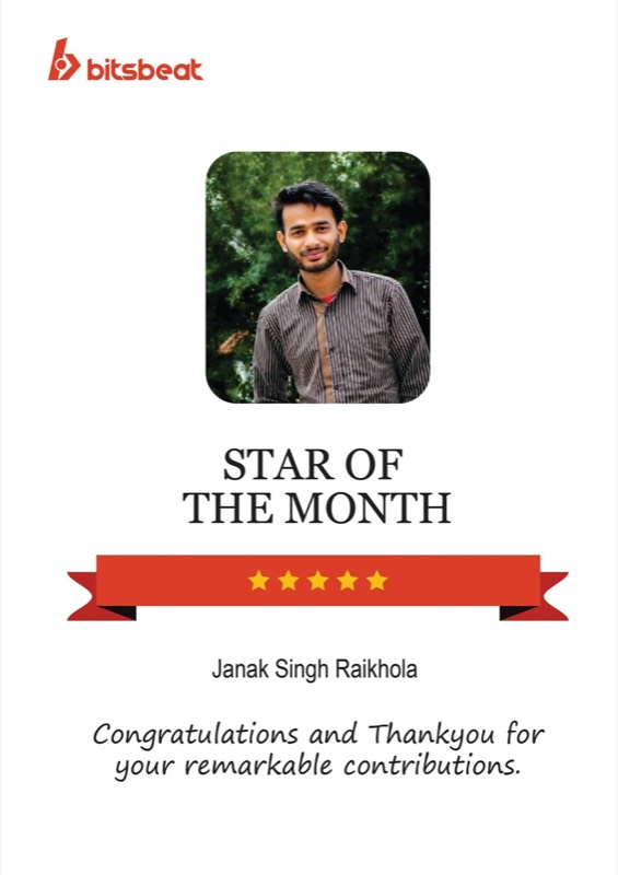 Bitsbeat Facebook post naming Janak Singh Raikhola Star of the Month for Ashad